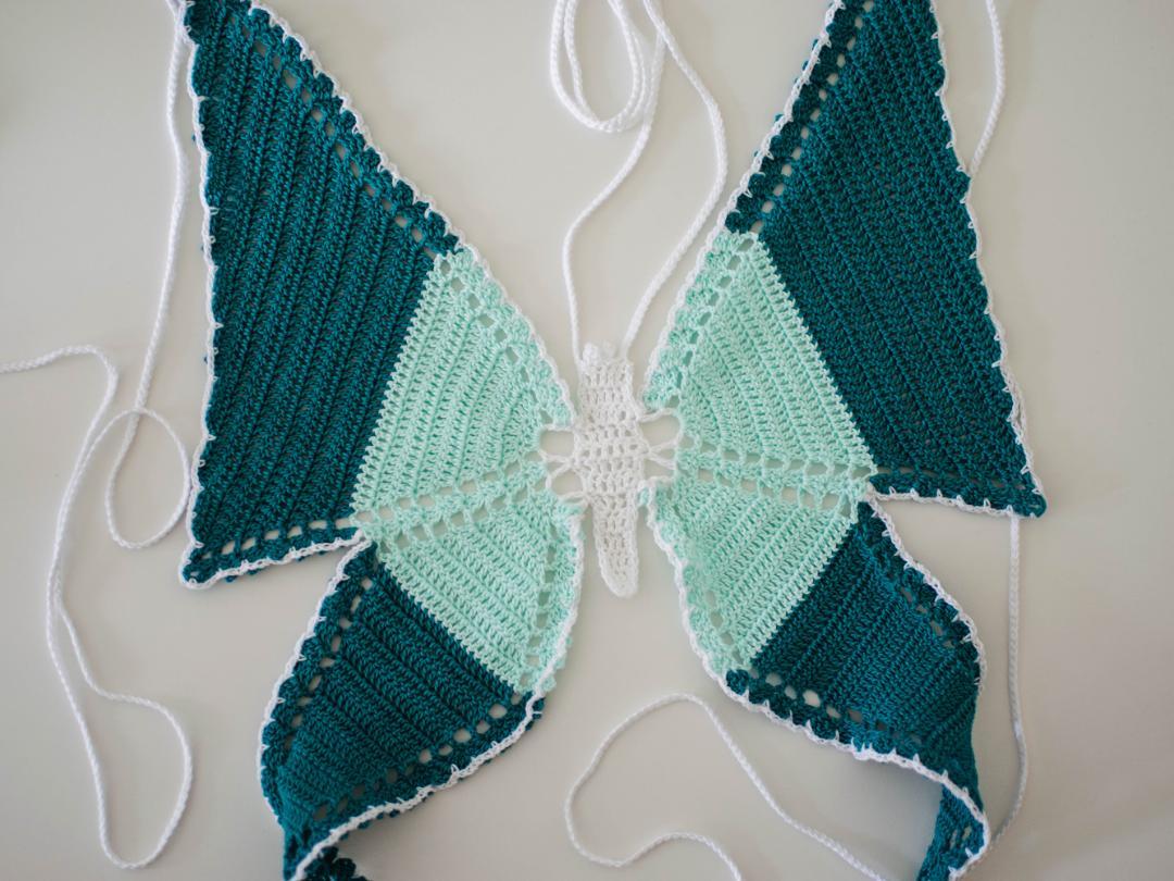 

[Б/У] Топ-бабочка Вязаный крючком топ-бабочка Бюстье Бикини