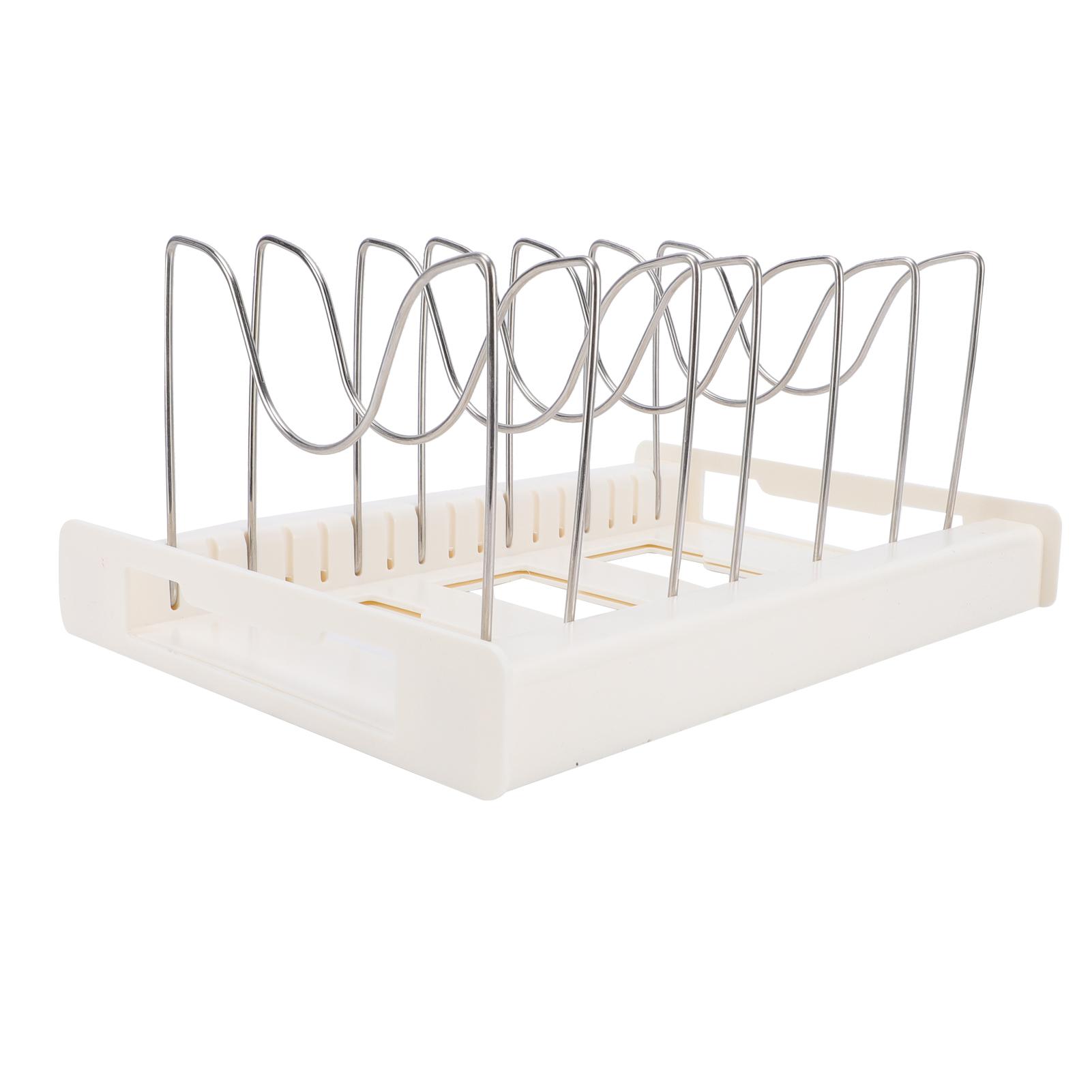 

Pot and Pan Organizer Rack, Adjustable Kitchen Utensil Holder with Extendable Base (30.5 to 56 ), 7 Reinforced U Shape