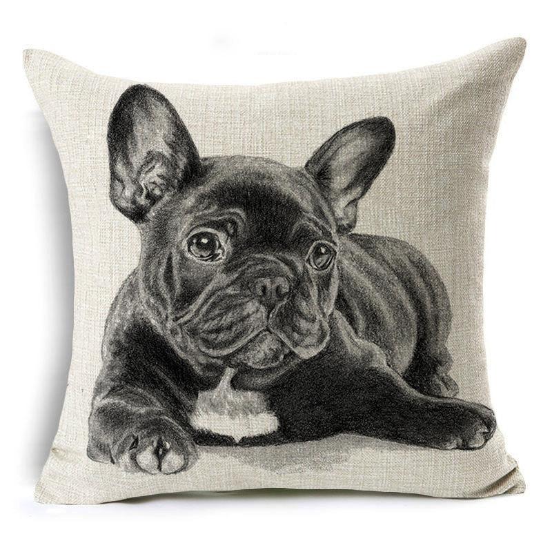 Cute French Bull Animal Series Home Linen Pillow Case Home Sofa Cushion Pillow