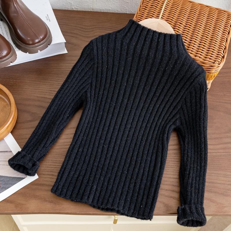 Half High Neck Baby Sweaters Autumn Winter Kids Boys Girls Long Sleeve Pure Color Knit Sweater Baby Kids Boys Girls Pullover Sweatersdershirt