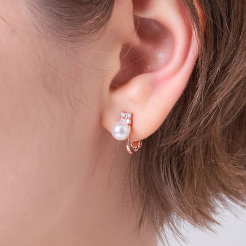 ELLE Jewelry Shine Rose Pearl Bangle Earrings ELSPEE501