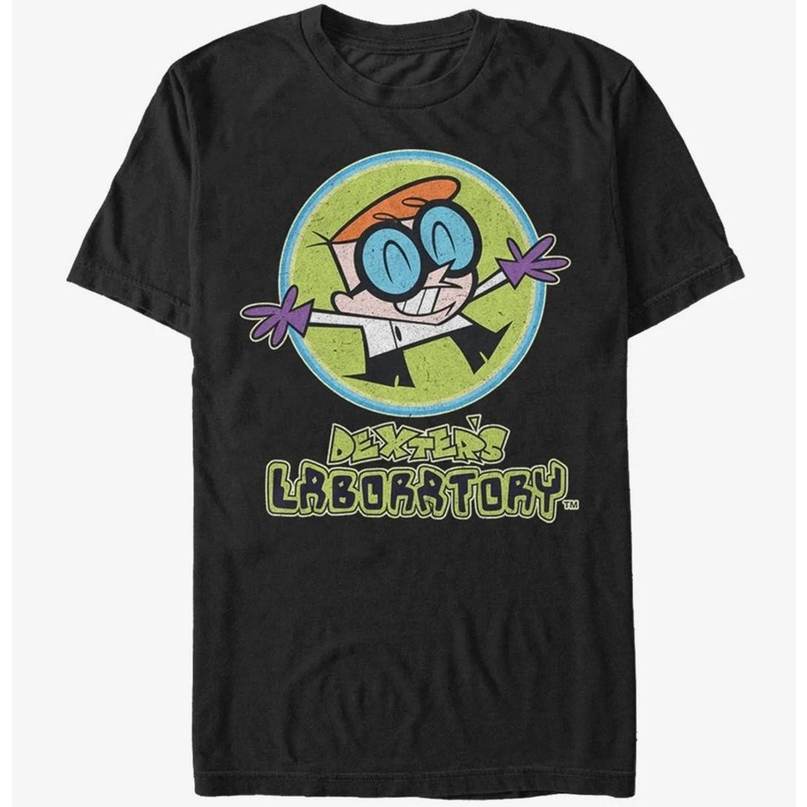 Funny Dexter Laboratory Logo Graphic Tee Mens Unisex Cotton Gift S разноцветный