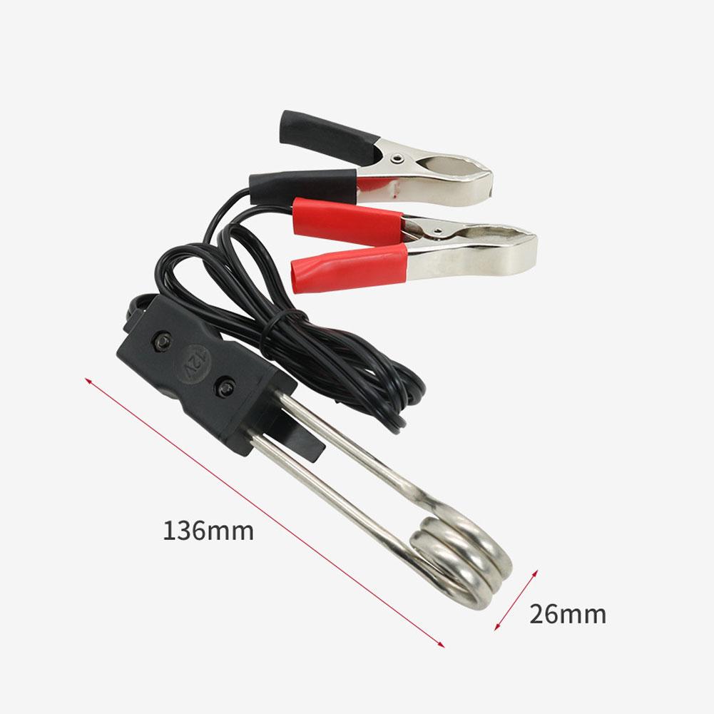 Electric Water Heater Immersion Instantaneous Water Heating Rod 12V/24V Portable Car Hot Water Boiler Heater Fish Clip