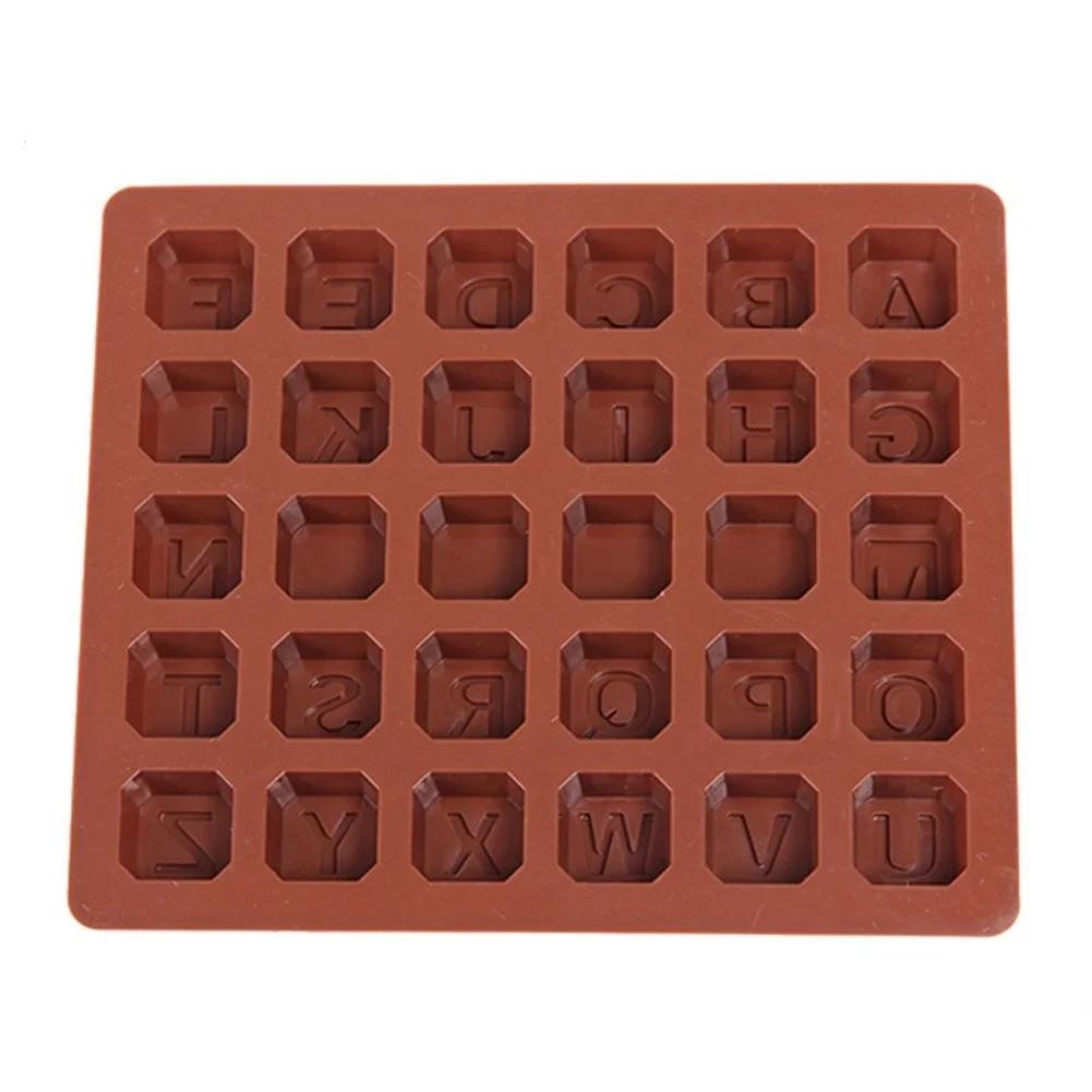 2024 New Silicone 30grid Letter Character Shape Print Ice Cube Chocolate Soap Cake Mold Christmas Silicone Mold  Fondant Mold