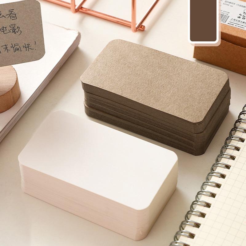 100/200Pcs Kraft Paper Blank Cards Business Card Double-sided Available Word Message Gift DIY Cards Mini Note Cards Paper Tags