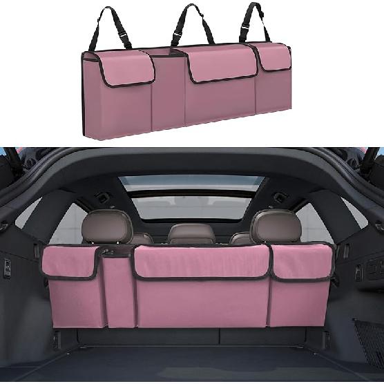 Car Trunk Organizer, Backseat Hanging Large Storage With Adjustable Straps,Waterproof PVC Collapsible Cargo Bag, Car Interior Accessories For Auto
