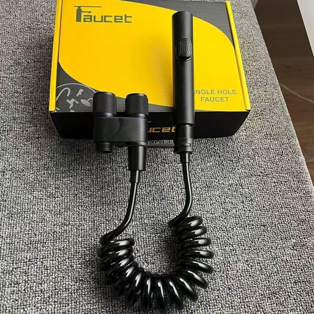 Stainless Steel Material Handheld Bidet Sprayer Double Outlet Hand-held Design Toilet Cleaning Bidet Sprayer Pressurized Spray