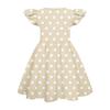 Girls Short Sleeve Ruffle Polka Dot Dress Soft Cotton Crewneck Casual A Line Dress for Kids Summer Outfits
