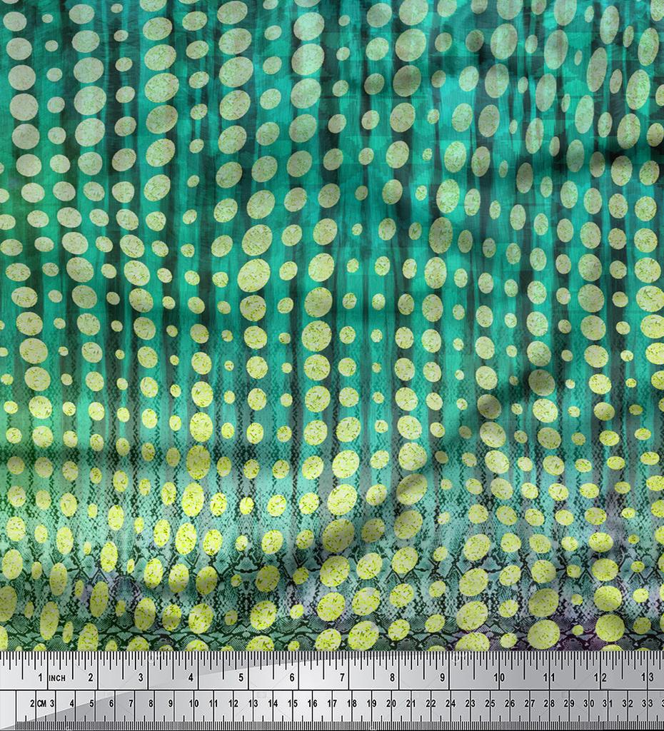 Soimoi Japan Crepe Satin Fabric Ethnic Panel Print Fabric by the Metre 42 Inch