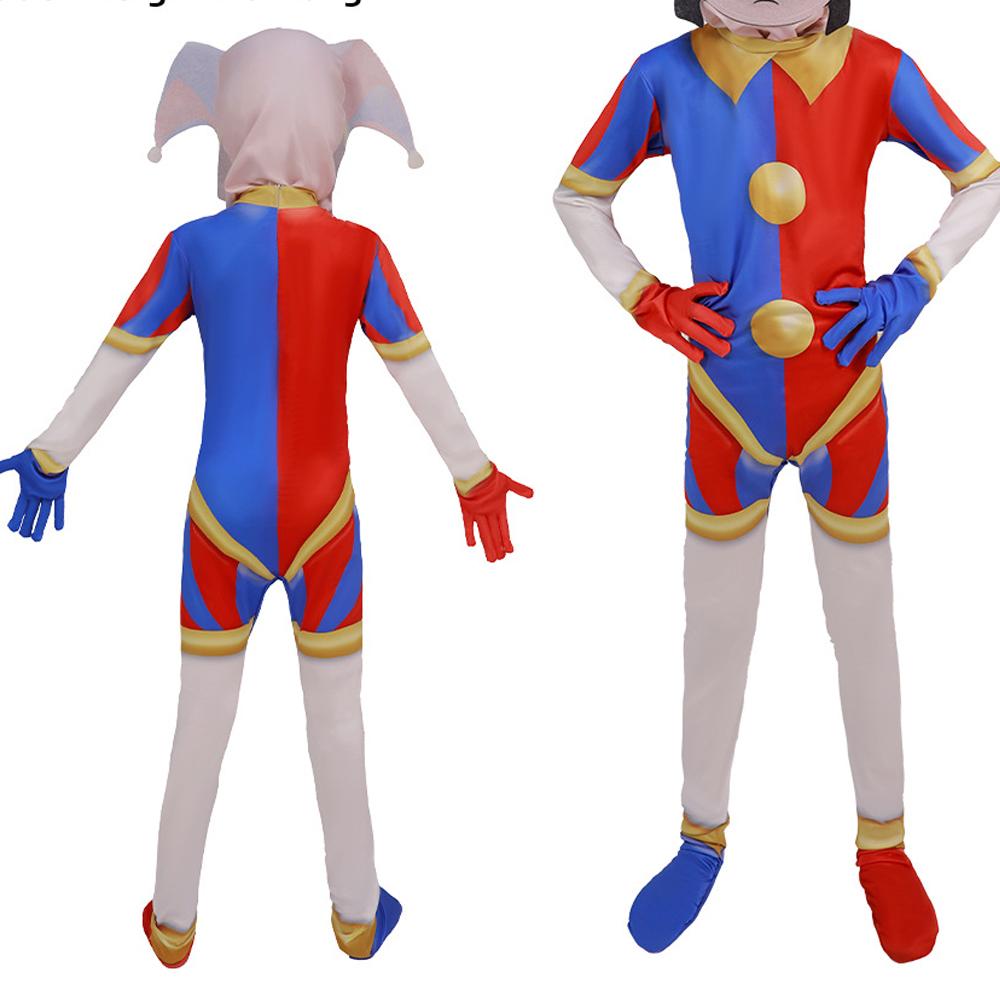 Digitale Circus Pomni Cosplay Kostuum Geweldig Freak Circus Cartoon Caine Cosplay Outfits Kind Halloween Kostuums Pomni Jumpsuit