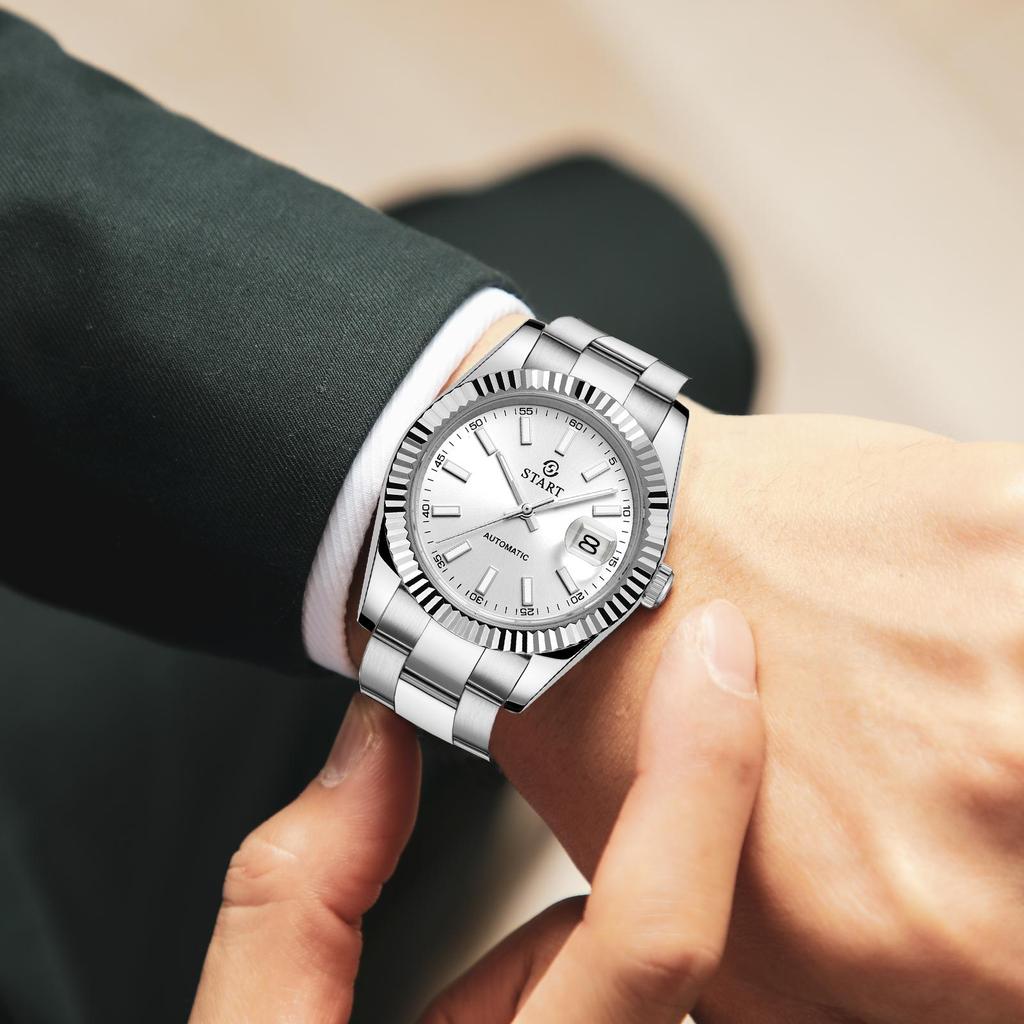 Start Men's Watch Luminous Scale Dial Automatic Mechanical Watch Date Function Waterproof Metal Watch