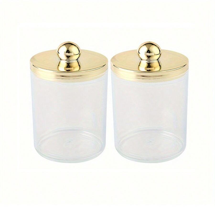 1/2/3pcs Acrylic Qtip Holder Dispenser Storage Box Bathroom Organizer Jars Round Cotton Ball Pad Swab Holder Dispenser Container