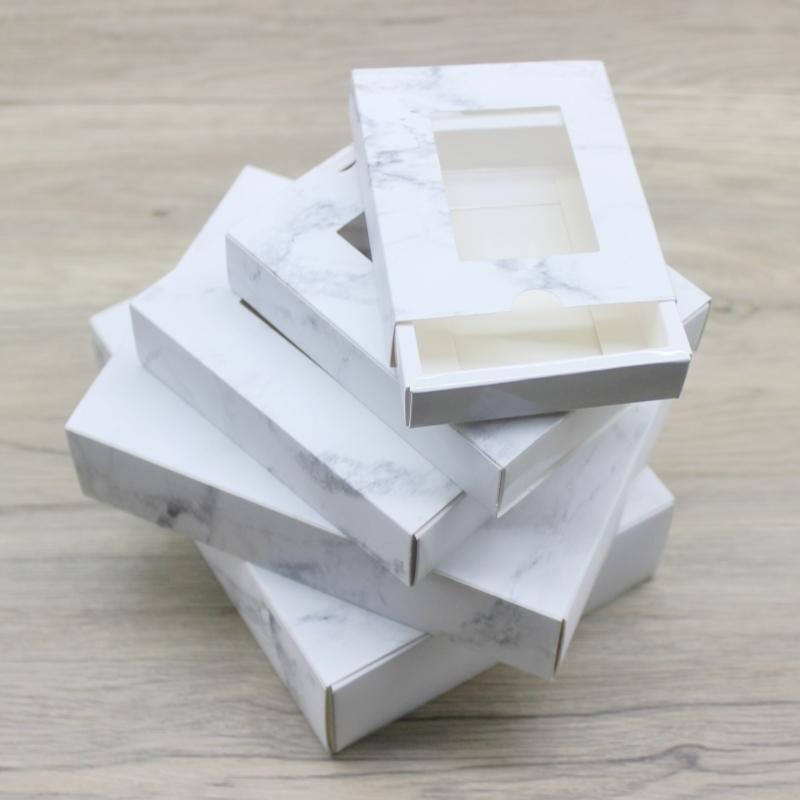 10pcs New Marble Pattern Gift Box British and American/French National Stamp Wedding/Candy Box