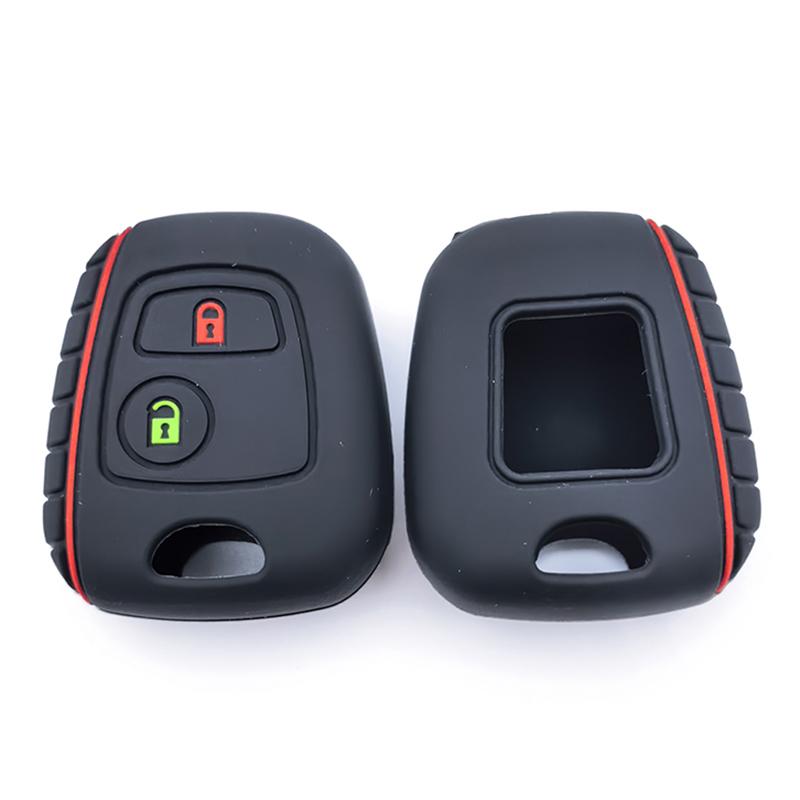 Silicone Car 2 Button Key Cover Case For Peugeot 106 107 206 207 307 Citroen C1 C2 C3 C4 Xsara Picasso Toyota Aygo Protector