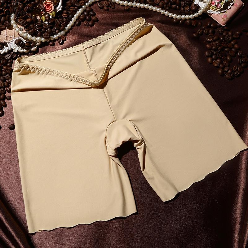 Shorts de Segurança de Verão Sem Costura de Seda Gelo Tamanho Plus para Mulheres
