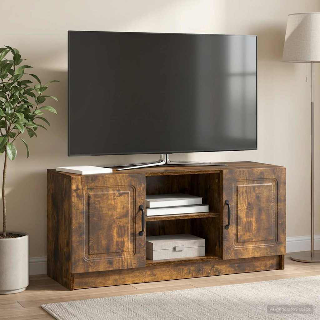 TV Cabinet Smoked Oak 102 x 34.5 x 47 cm Particleboard