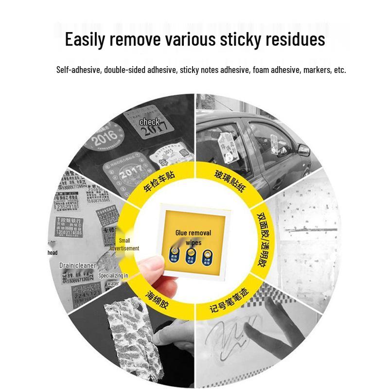 Kraftvolle Multifunktions-Klebstoffentfernungstücher für Glas, Autos, Küchen und Böden