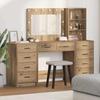 Makeup Table with Drawers 3 pcs Artisan Oak Wood Based Material