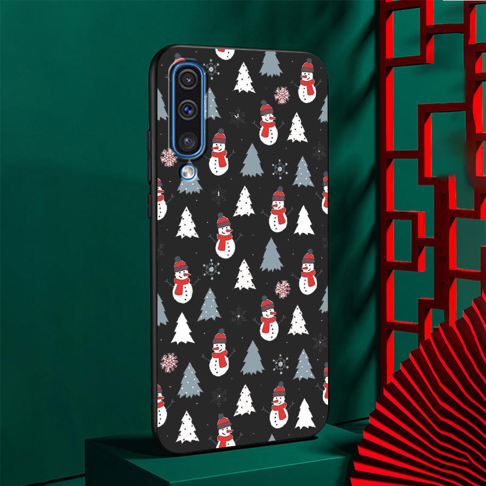 Jul Nyttår Gaver Elg Snø Deksel for Samsung Galaxy A50 A10 A70 A30 A20e A40 A20s A10s A10e A90 5G Mykt Svart Telefondeksel