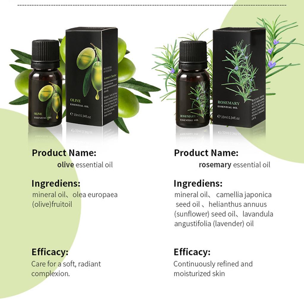 3er-Pack Reine Pflanzen Ätherische Öle Set für Aromatherapie, Massage & Spa, Duftende Entspannung & Hautfeuchtigkeitsspendende Körperpflege