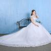 2025 Plus Size Lace Dreamy Wedding Dress for Women - Off-the-Shoulder, Long Train, French Style, Spring/Summer