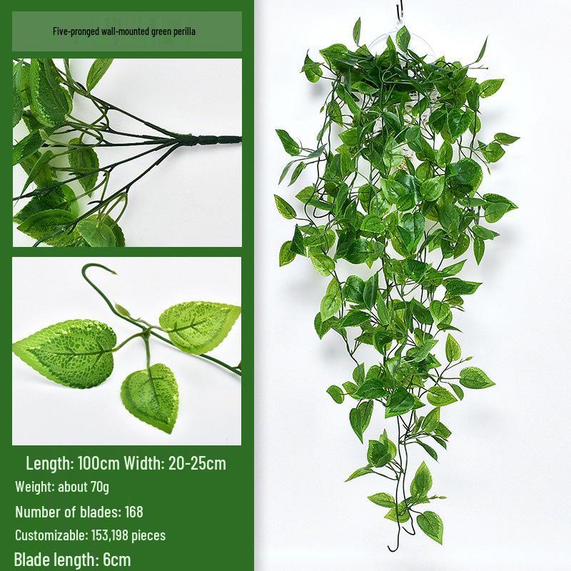 Green Radish Decorative Artificial Vines - Wall Hanging Leaf Ornaments