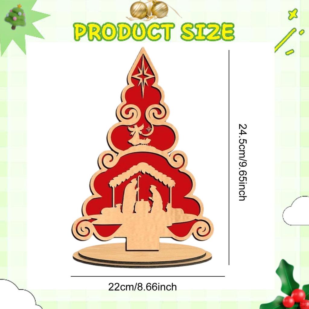 Christmas Decoration Tree Decorative Wooden Sign Desktop Ornament for Holiday