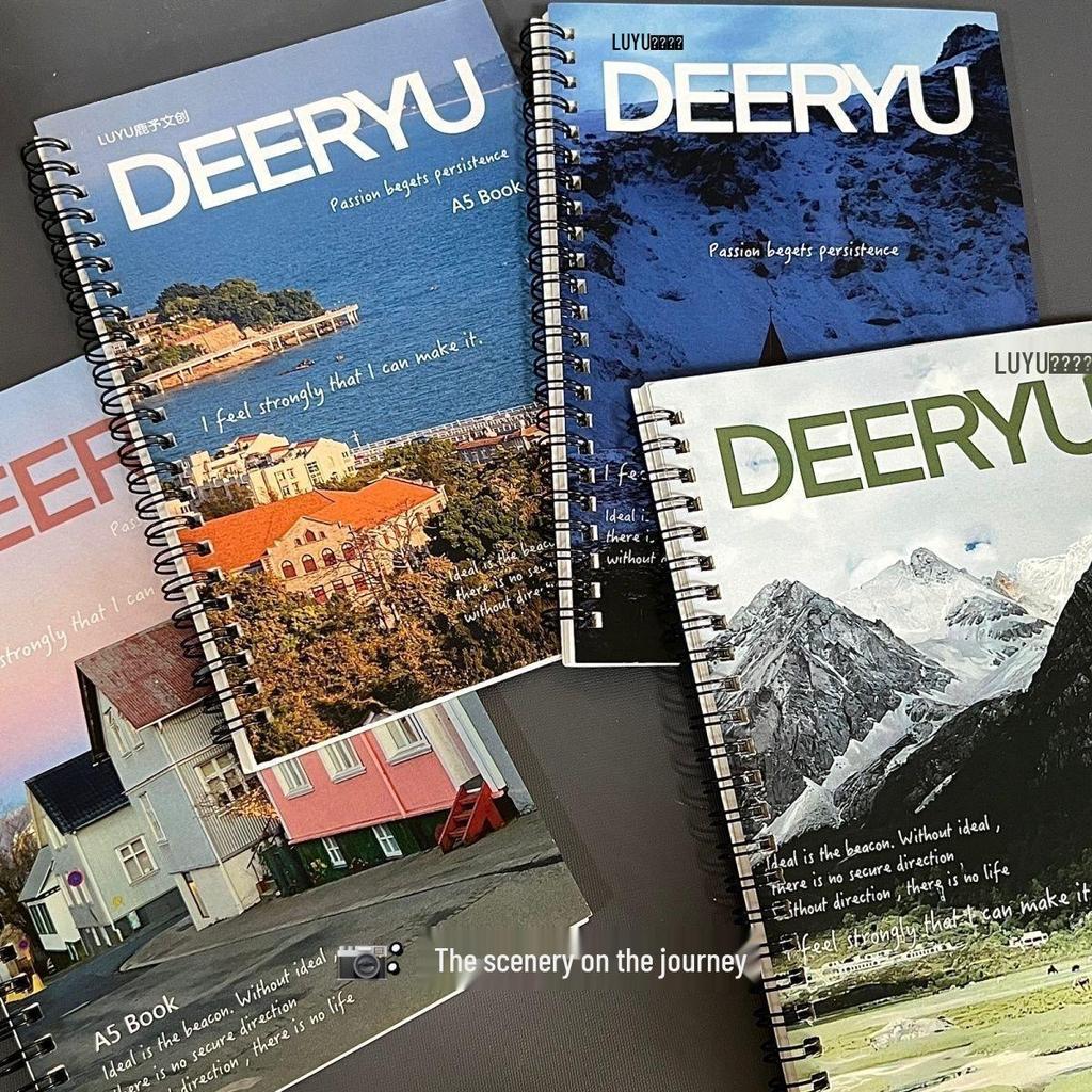 Japanese Landscape Coil Notebook: Durable, Hand-Friendly, High-Value Horizontal Line for Study and Note-Taking