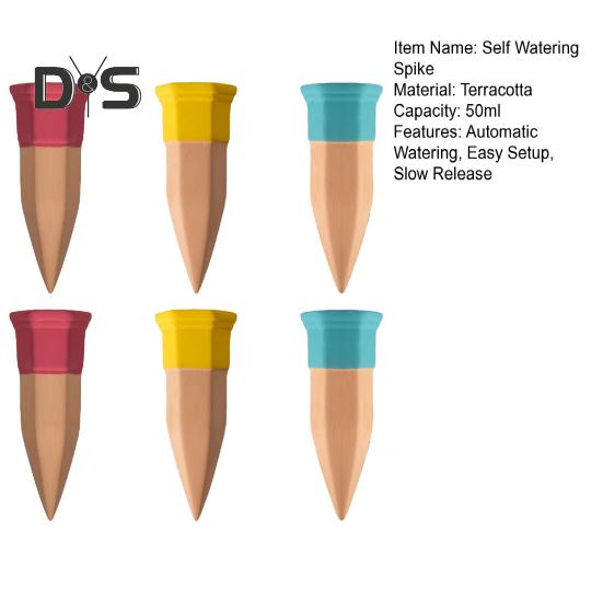 6 Stück selbstbewässernde Spikes, Terrakotta-Bewässerungsspikes, automatische Bewässerungsstäbe mit langsamer Freisetzung für Pflanzen im Innen- und Außenbereich