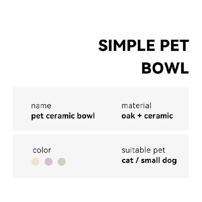 Cat Tilted Ceramic Bowl Small Dogs Elevated Food Water Feeders Pet Drinking Eating Supplies with Wooden Stand