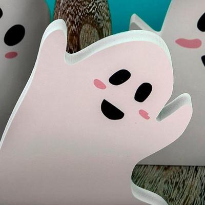 Halloween Ghost Ornaments Wooden Ghost Ornaments Rustic Halloween Ghost Tiered Tray Ornaments Farmhouse Decor Set for Desktop
