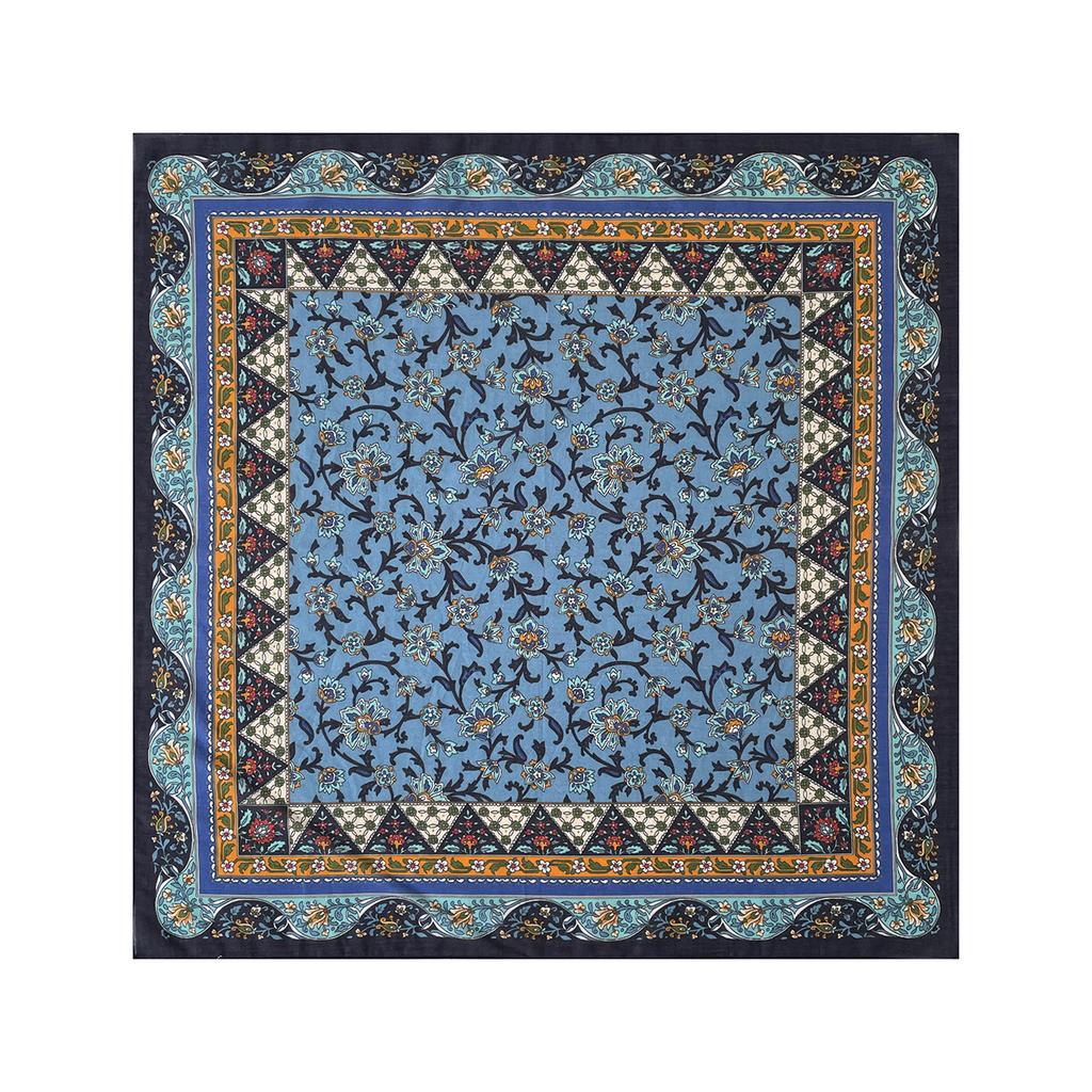Japanese ethnic style silk scarf Morandi color 11 cotton square scarf versatile daily women's neck gift