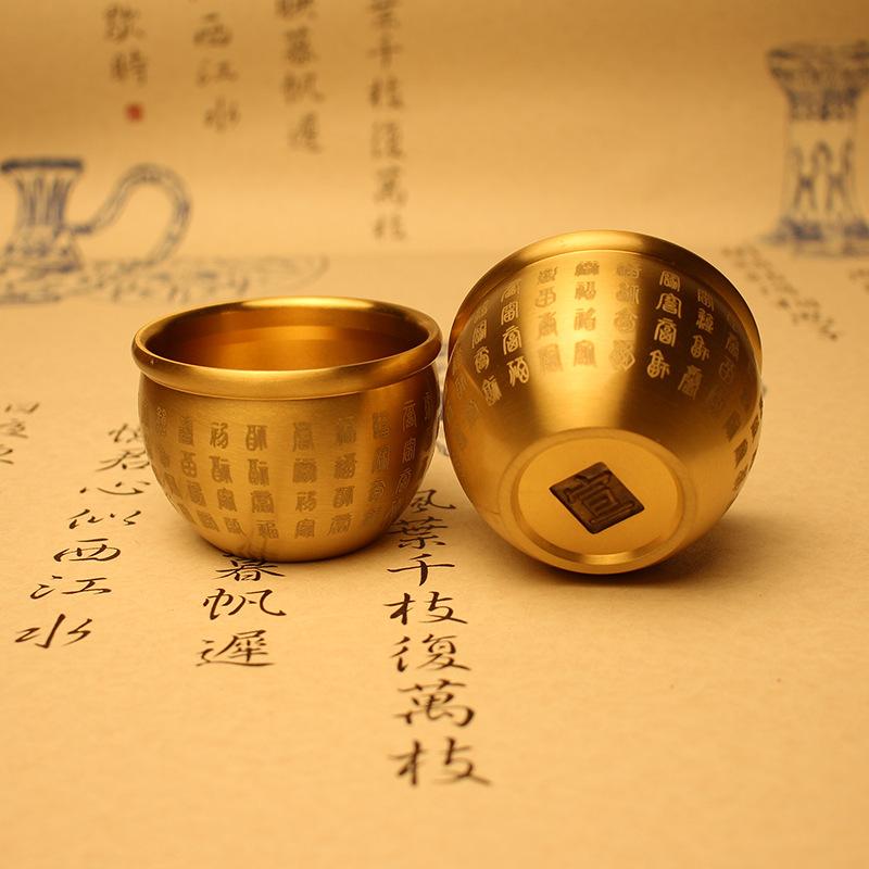 Brass cornucopia Baifu cylinder small copper ware metal pure copper recruit rice copper ornament copper handicraft