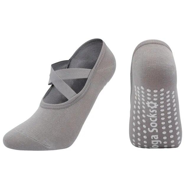 

Ladies Non-Slip Pilates Socks Breathable Yoga Socks Cotton Fitness Dance Barre Ballet Workout Socks for Women One size