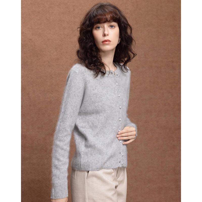 Demana Lambswool Pearl Button Cardigan
