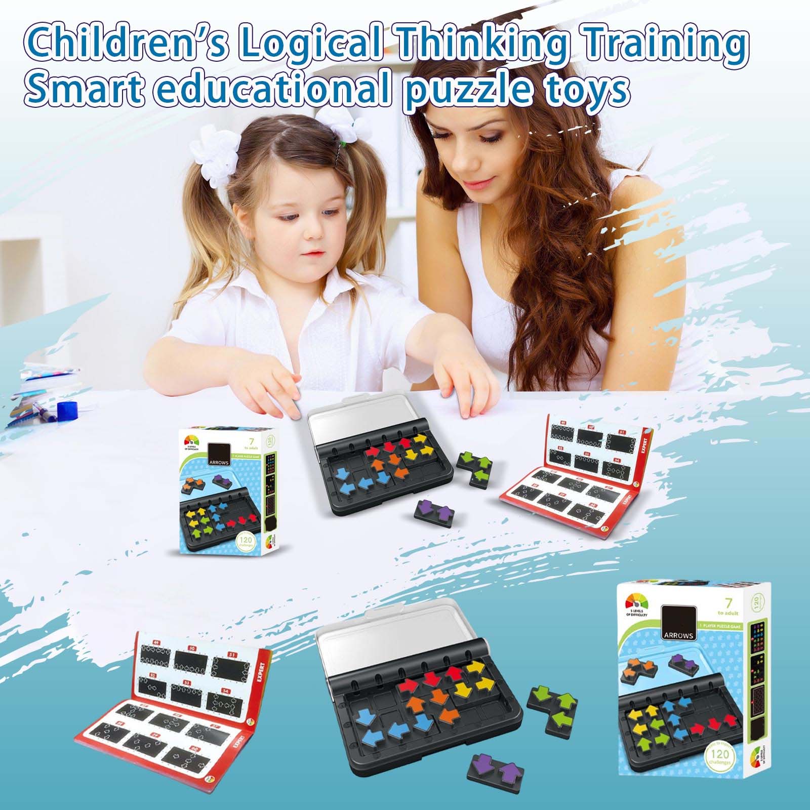 

Brain Teaser, Puzzle Game For Enhanced Thinking Skills, Portable With Case,Educational Toys Suitable For Children. One Size
