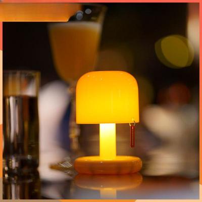 Mini Desktop Night Lamp Creative USB Rechargeable Mushroom Style Led Night Light for Coffee Bar Home Decor Bedroom