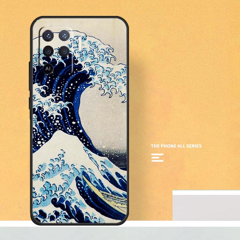 Japanese Style Ukiyo-e Art Case For Oppo A18 A38 A58 A78 A98 A5 Pro A6 A15 A54 A74 A94 A17 A57 A80 A60 A40 A16 A76 A96