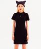SEOUL APPAREL Label Point Crewneck Dress (Black)