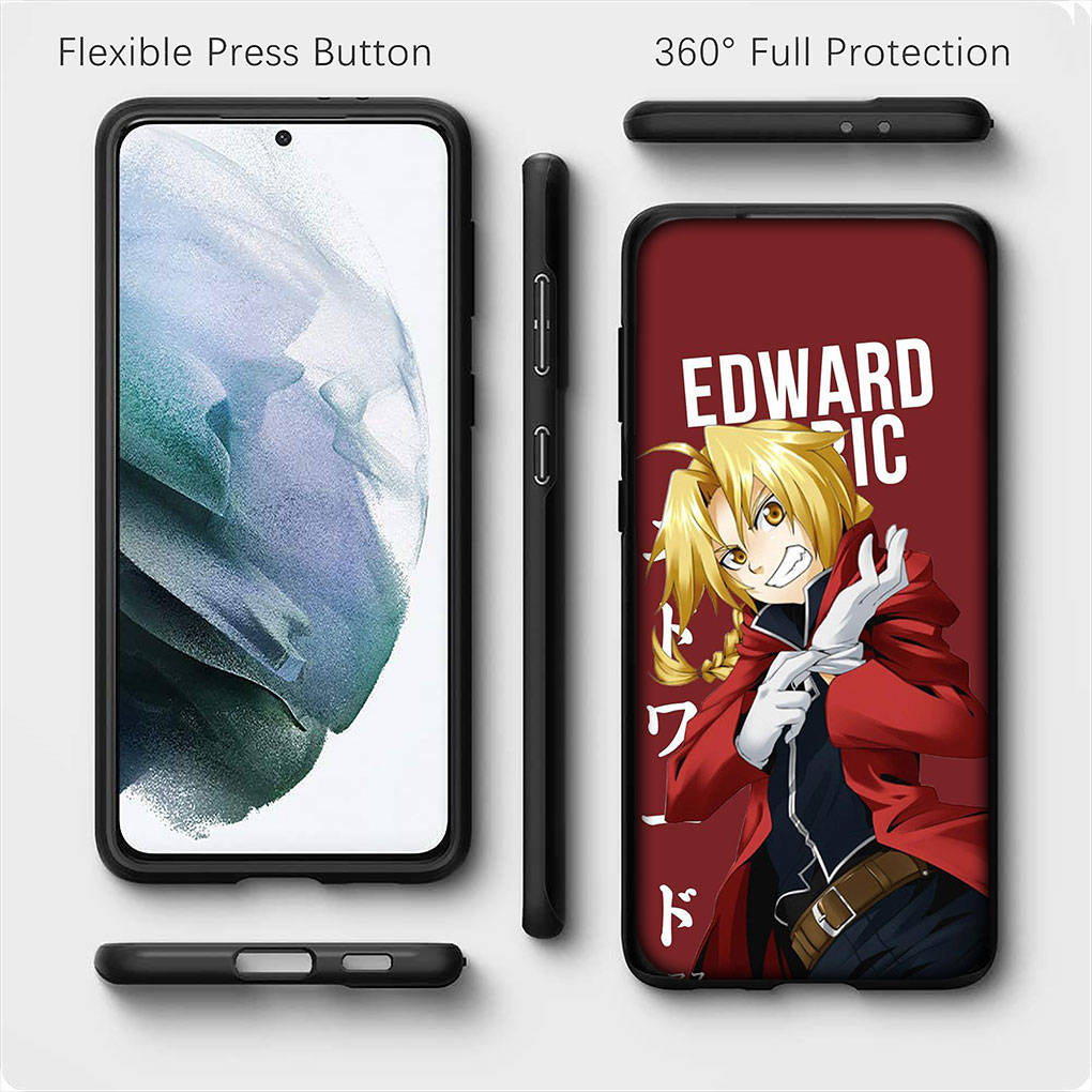 for iPhone 16 15 X XR Samsung Galaxy S24 S23 Plus Xiaomi Redmi Note 13 12 11 Pro Max 9 14 OPPO Huawei Cover Anime Fullmetal Alchemis Elric Edward Case