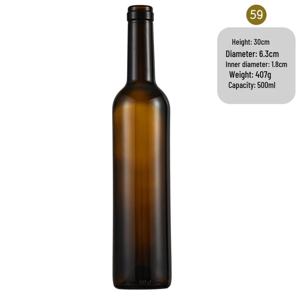 In-Stock Burgundy Green Glass Wine Bottle - Ideal for Red Wine, Liquor, Home Brewing, and Fruit Wine Storage