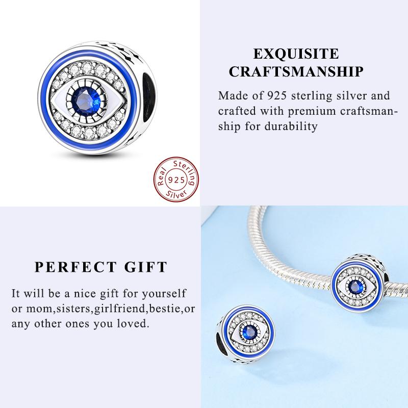 925 Silver Clip Charms with CZ Pave Round Beads Safety Chain Charm for Jewelry Making Fit Original Bracelet