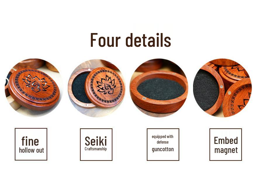 Rosewood Solid Wood Incense Burner and Diffuser with Carved Design for Agarwood and Sandalwood