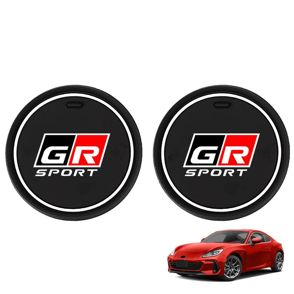 GR Toyota Exclusive Non-Slip Coaster Drink Mat Interior Rubber Mat Dustproof Anti-Slip Stylish (GR) [Used]