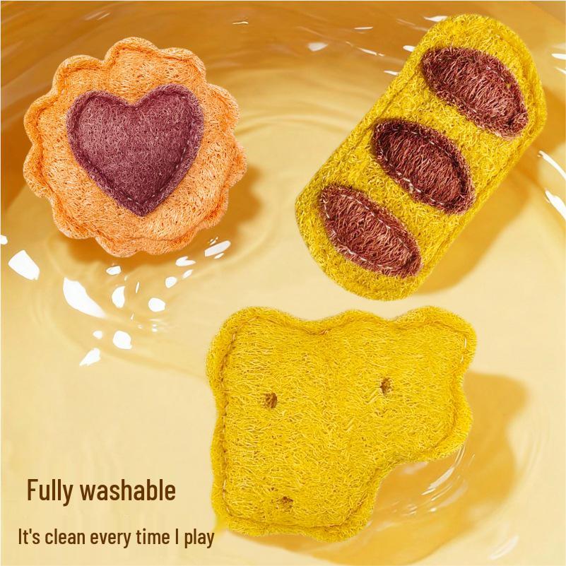 Loofah Catnip Teaser Stick: Self-Entertainment & Teeth Grinding Toy for Cats