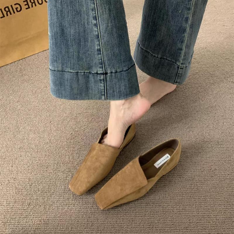 Fashion Shoes for Women 2024 High Quality Slip on Women's Flats Fashion Square Toe Daily Flats Women Hot Sale Solid Heels Women Zapatos