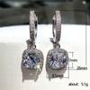 Earrings, Fashionable Bright Square Diamond Zircon Women'S Earrings, Light Luxury Commuter Ear Hooks
