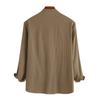 Spring Autumn Men's Casual Loose Solid Color Cotton Linen Long Sleeved Shirt T-Shirts Men’s