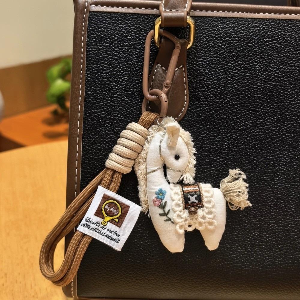 Hanging Decor Horse Year Key Ring Cute Design Pony Pendant Horse Plush Keychain Year Of The Horse