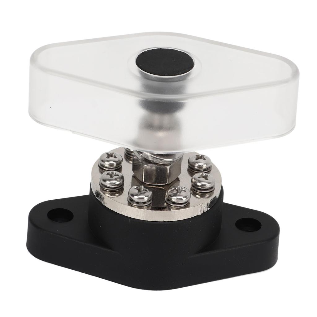 Distribution Stud Junction Post Black 3 8in 300A with Transparent Cover For Motor ATV Ship Electrical Equipment